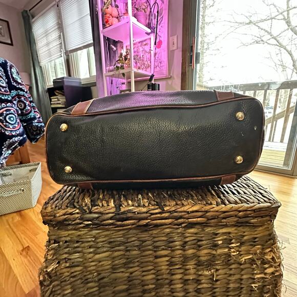 UNISA x Black Brown Leather Shoulder Bag Laptop Commuter Travel - Picture 5 of 6